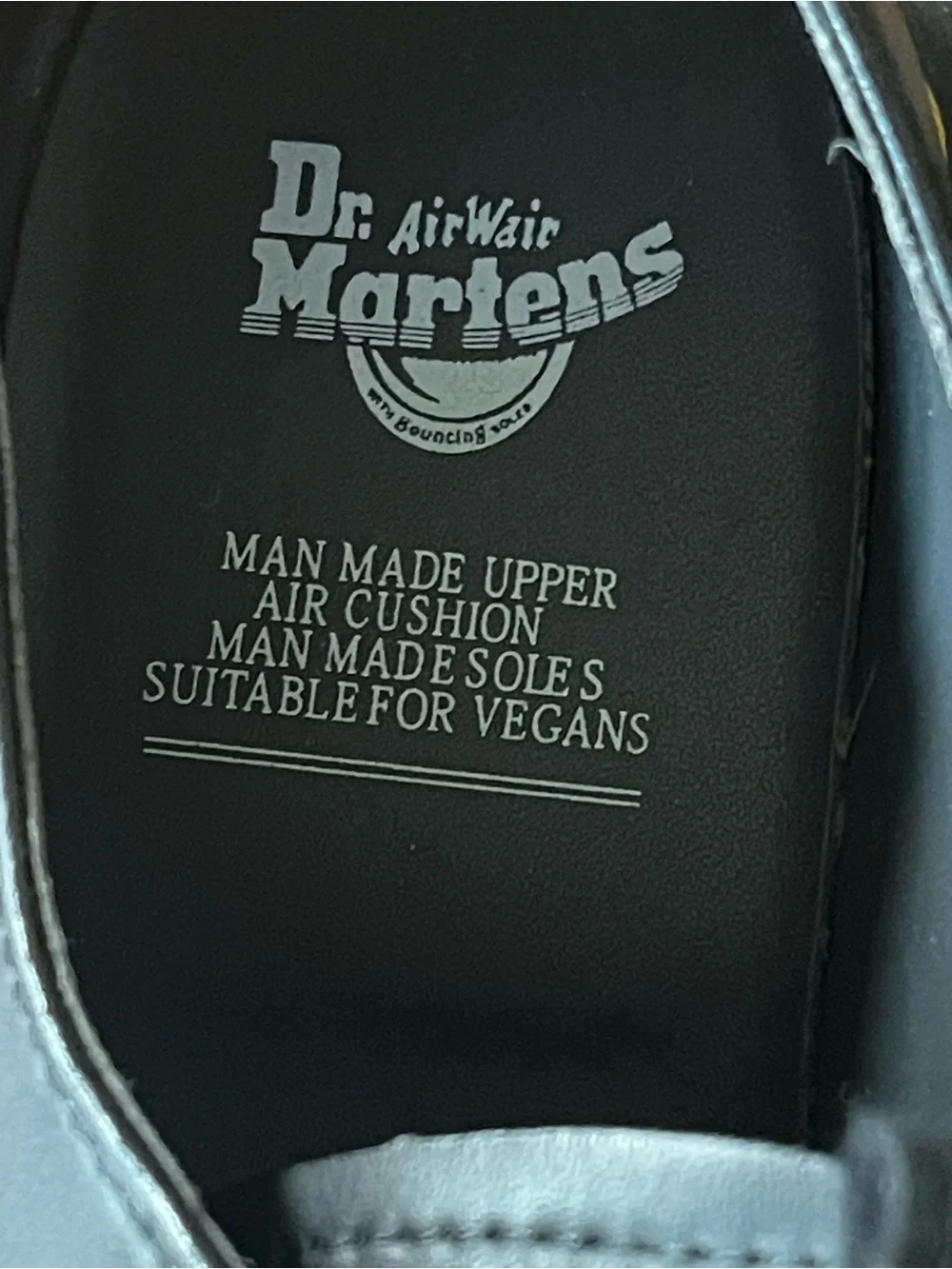 Dr. Martens Black Leather 3-Eye Derby with Yellow Stitching